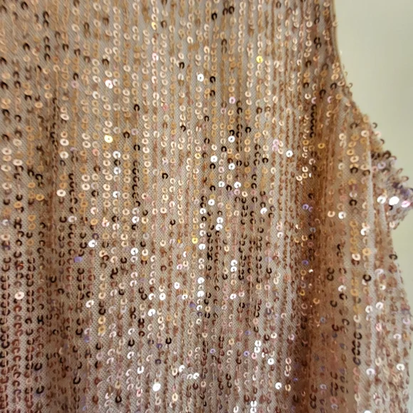 CLEARANCE LOFT Sequin Sleeveless Top - Rose Gold - Picture 11 of 13